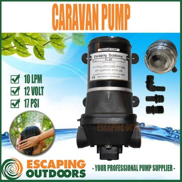 12V Camping Shower Pump Campervan Caravan Pressure Pump 10 L/min
